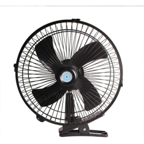 Ventilateur voiture 10 pouces 12V à pince, rotation silencieuse camping-car