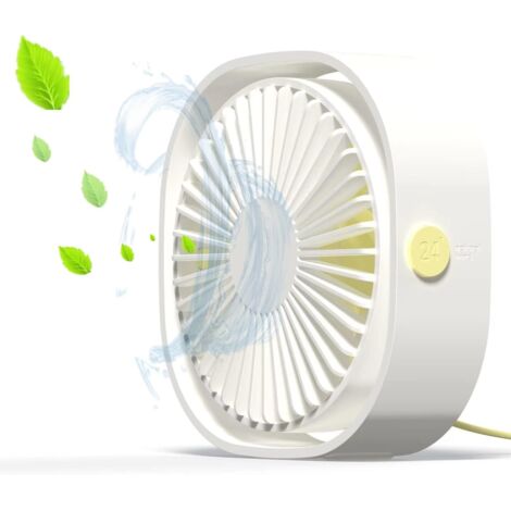Mini ventilateur bureau USB silencieux, design compact 3 vitesses portable