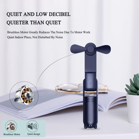 Mini ventilateur pliable USB, ventilateur portable pales souples bleu (1/5)