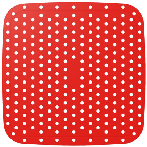 Tapis silicone 19 cm rouge friteuse air, réutilisable antiadhésif résistant chaleur (1/5)
