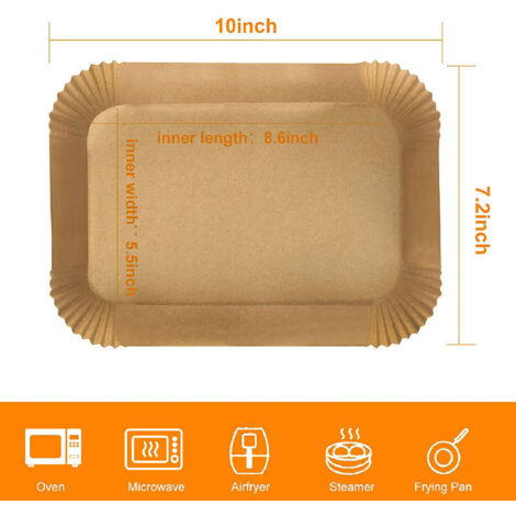 100 feuilles papier cuisson friteuse air rectangulaire, papier sulfurisé antiadhésif résistant huile