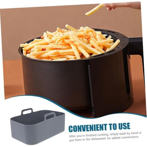 Doublure silicone panier friteuse air, réutilisable qualité alimentaire antiadhésive grise (1/5)