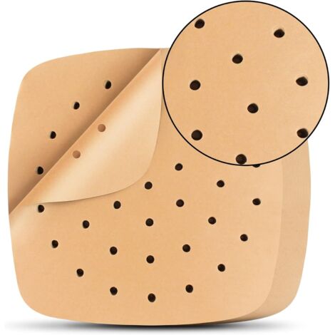 100 feuilles papier cuisson friteuse air 15 cm, perforées antiadhésives four micro-ondes