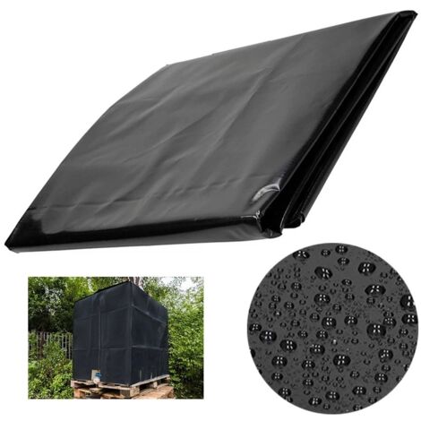 Housse IBC 600 L 120x80x100 cm, 210D Oxford, antipoussière et pluie, noire (1/2)