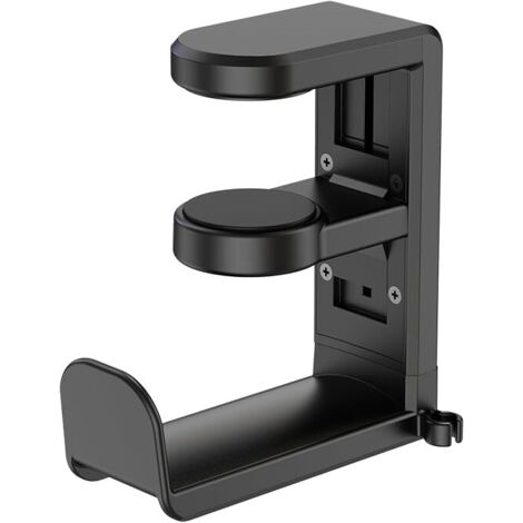 Support casque sous bureau pince pivotante, rangement gaming noir (1/5)