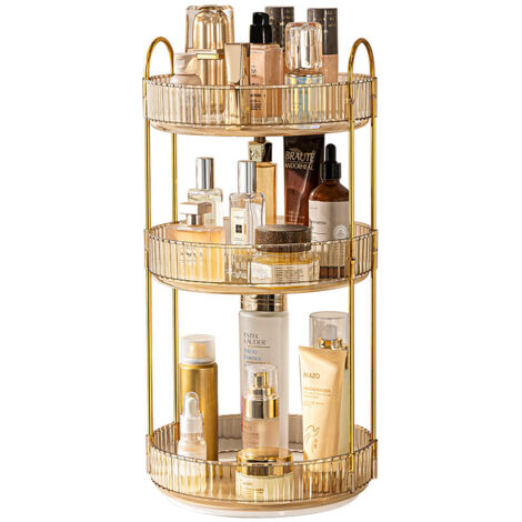 Étagère rangement rotative cosmétiques, organisateur salle de bain sans perçage (1/5)