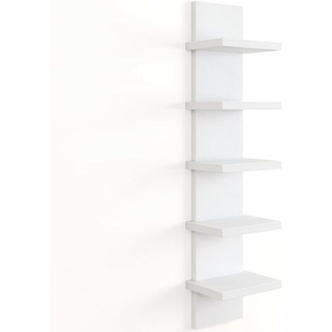 Étagères murales flottantes niveaux, rangement vertical blanc moderne