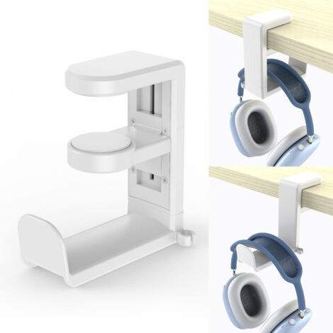 Support casque sous bureau pince pivotante, rangement casque gaming bureau (1/5)