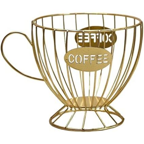 Porte dosettes café métal doré, rangement capsules grande capacité (1/5)