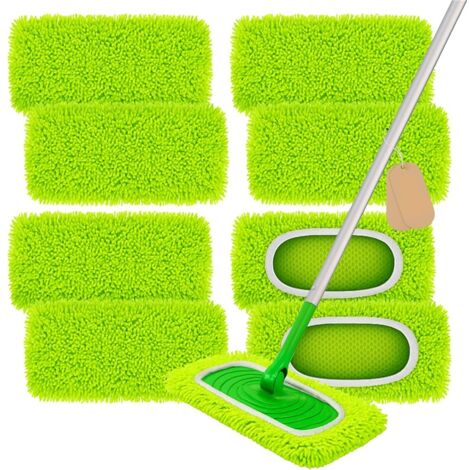 Lot 8 lingettes microfibre lavables, rechange nettoyage sols (1/4)