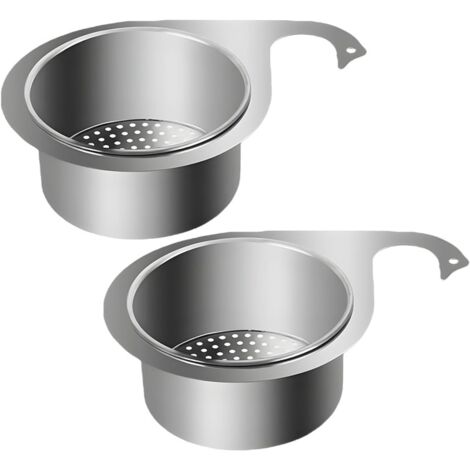 Lot 2 paniers égouttage inox évier, filtre cuisine pratique (1/5)