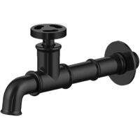 Matte black brass wall-mounted tap, decorative tap for garden, washing machine, kitchen and bathroom
