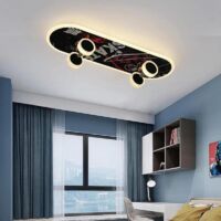 LED ceiling light for children's skateboard, model E, dimmable with remote control, ceiling light