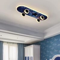 LED ceiling light, children's skateboard model D, dimmable with remote control, ceiling light