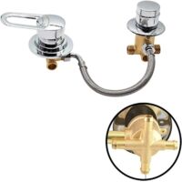Solid brass 4-way diverter valve – Hot/cold water mixer for bath, shower and steam room