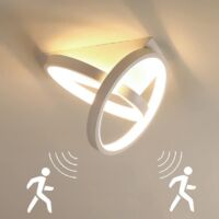 LED ceiling light with motion detector and dusk sensor for hallway, garage, balcony