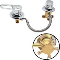 5-way solid brass diverter valve – Hot/cold water mixer for bath, shower and steam room