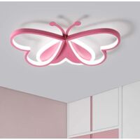 Children's LED ceiling light with remote control, dimmable 3000K-6000K, for bedroom and living room, 50W, pink