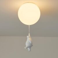 Polar bear pendant light for children, 15cm, decorative ceiling light for a boy or girl's bedroom