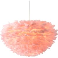 Pink feather pendant light, 40 cm, decorative ceiling light for bedroom or living room