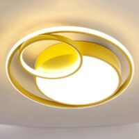 Modern round gold dimmable LED ceiling light with 3 colors for kitchen island, bar, restaurant