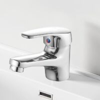 Silver Single Handle Bathroom Sink Faucet – Compact, Durable, for RV and Laundry Room