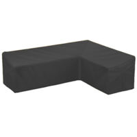 Corner sofa cover, L-shaped, waterproof Oxford fabric, garden furniture protection, 286x286x82 cm, black