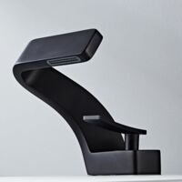 Black washbasin tap, single-handle waterfall mixer tap for a modern and elegant bathroom