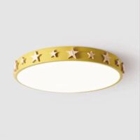 Small ceiling light for children's room, yellow, wooden star design, living room and kitchen
