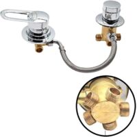 5-way diverter valve in solid brass – Hot/cold water mixer for bath, shower and steam room