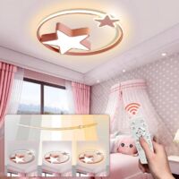 55cm Pink Starry Sky LED Ceiling Light for Children, Dimmable with Remote Control, Ceiling Light for Boys and Girls' Bedroom