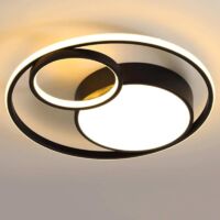 Modern round black dimmable LED ceiling light with 3 colors for kitchen island, bar, restaurant