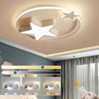 55cm White Starry Sky LED Ceiling Light for Children, Dimmable with Remote Control, Ceiling Light for Boys and Girls' Bedroom