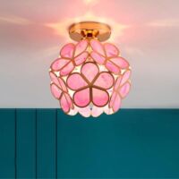 Modern minimalist Scandinavian E27 ceiling light for entryway, hallway, balcony, bedroom, pink