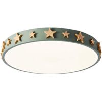 Small ceiling light for children's room, green, wooden star design, living room and kitchen