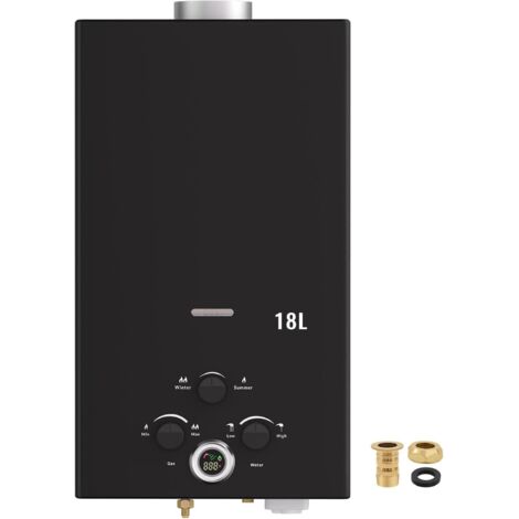 Chauffe-eau instantané au gaz, chauffe-eau instantané de 18 L au propane avec allumage par batterie pour chevaux, camping
