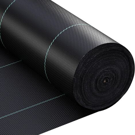 Toile de Paillage,2x50M Contre Les Mauvais Herbes en 100g/m² Fibres de Polypropylène Tissées Perméable à l'eau, TRésiste Rayons UV, Anti Repousse avec Haute Stabilisation français Robuste