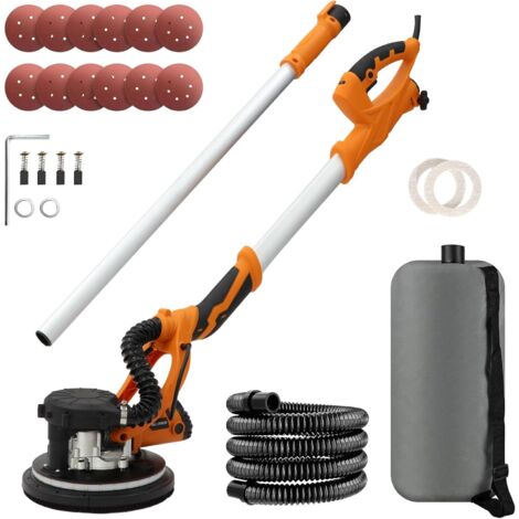 Ponceuse Girafe, 1250W Ponceuse Mur et Plafond, 5 Vitesses Variables 800-1800RPM avec poignée télescopique avec bande lumineuse LED et sac de collecte de poussière par aspiration