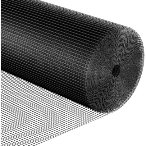 Fil de Grillage Noir Maille carrée Taille 6.3x6.3mm Rouleau 20m Hauteur 100cm Acier galvanisé Volière Jardin Protection Poulailler Grillage Voliere