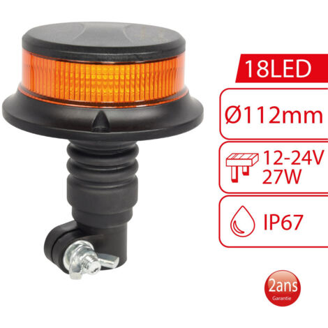 Gyrophare LED sur tige Homologué 12V - 24V