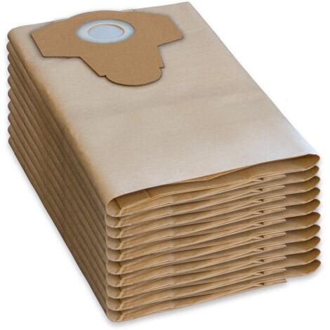 Parkside – Lot de 10 sacs pour aspirateur humide et sec – Papier filtre 2 couches – Haute filtration poussières – Compatible PWD 25, 30, PNTS 23, 30