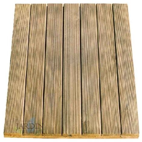 Carrelage en bois droit 100x100 cm – Épaisseur 36 mm – 100% pin autoclavé pour résistance humidité – Idéal pour espaces extérieurs