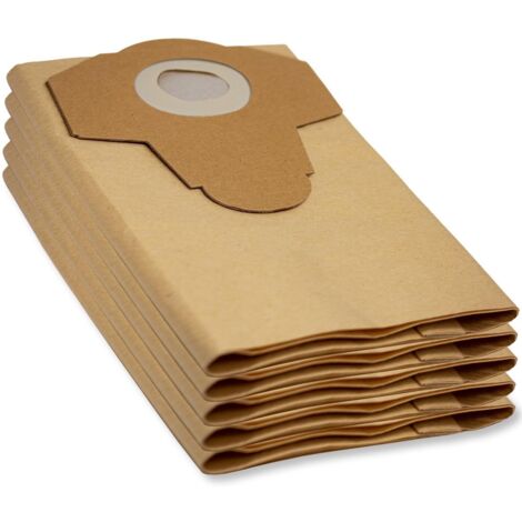 Parkside – Sachet filtrant en papier haute résistance 20 L – Pack de 5 sachets pour aspirateurs eau et poussière PNTS – Optimise l'aspiration