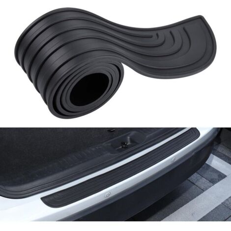 Protection Pare Choc Voiture,90cm x 7cm Protection de Seuil de Chargement en Caoutchouc, Protecteur Pare-Chocs Arrière Autocollante,Compatible avec la Plupart des Voitures (1/5)