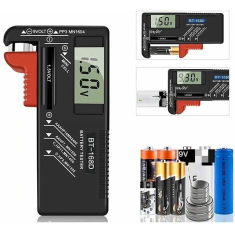 Testeur de Piles numérique,Testeur de Piles Universel,Batterie Testeur,pour AA, AAA, C, D, PP3, 9V, 1.5V, Piles Bouton - Fonctionne sans Pile (1/5)