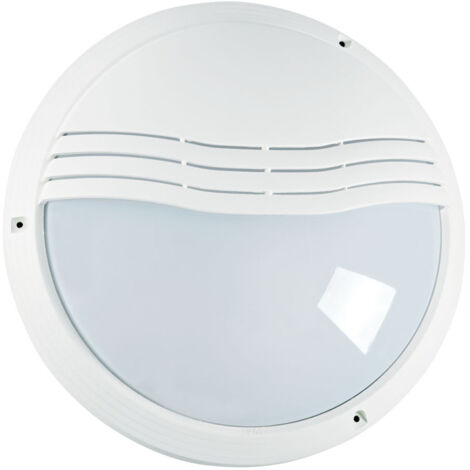 Plafonnier d'extérieur blanc 2206 – IP65 IK10 – Corps thermoplastique – Diffuseur polycarbonate – 40W max – Culot E27 (1/5)