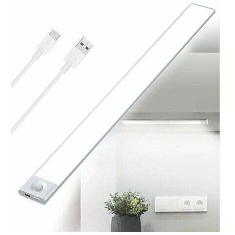 Jalleria – Réglette LED rechargeable 40cm – 2500mAh – Dimmable avec détecteur de mouvement – Installation facile sur surfaces métalliques