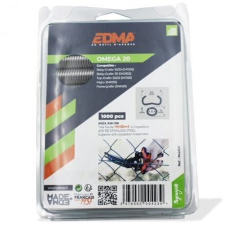 Agrafes OMEGA 20 inox  x 1000 EDMA