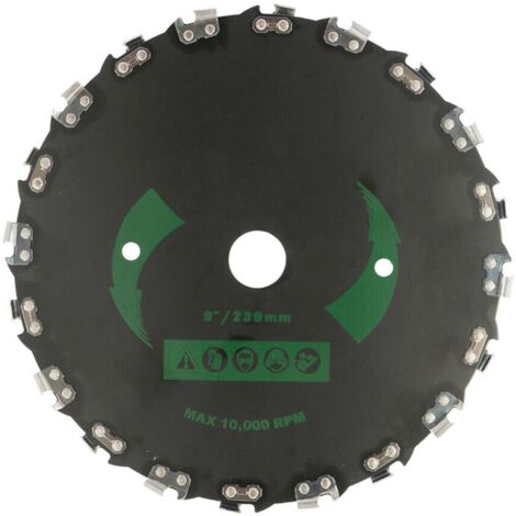 Chainsaw Disc Cutter Grass Trimmer Head, 9 Inch Steel Grass Trimmer Head Brush Cutter Blade (1/5)