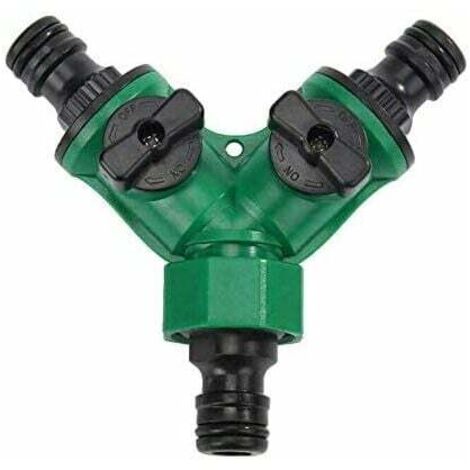 3/4"Y Distributeur 2 Voies pour Tuyaux d'arrosage, Répartiteur d'eau pour Tous Les Robinets, Universel, Réglable (1/5)